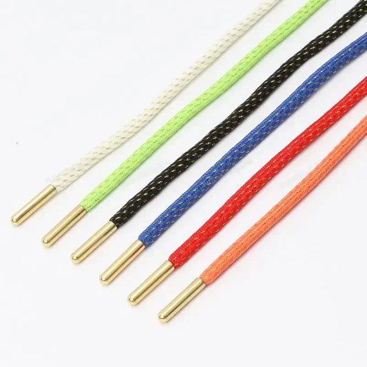1Pair Round Shoelaces Sneakers Shoelace Quality Metal Head Rope Laces for Shoes Diameter 0.45cm 100/120/140/160cm Shoestrings