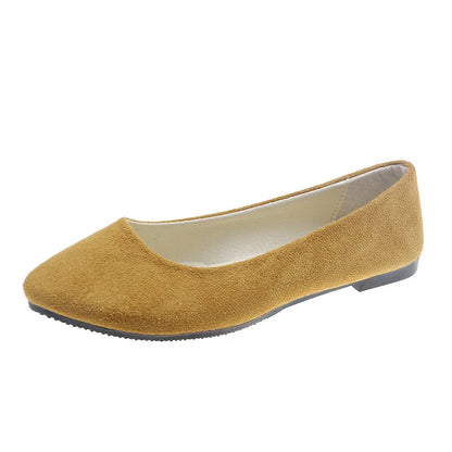 Slip On Women Flats Shoes Candy Color Pointed Toe Female Loafers Large Size Shoes Woman Spring Flock Ladies Ballet Flats WSH2214