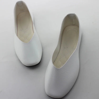 PU Leather Candy Color Ladies Flat Shoes Women Ballet Flats Point Toe Loafers Shoes Woman Retro Zapatos Mujer Big Size42 WSH2442