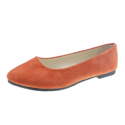 Slip On Women Flats Shoes Candy Color Pointed Toe Female Loafers Large Size Shoes Woman Spring Flock Ladies Ballet Flats WSH2214