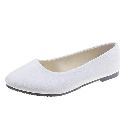 Slip On Women Flats Shoes Candy Color Pointed Toe Female Loafers Large Size Shoes Woman Spring Flock Ladies Ballet Flats WSH2214