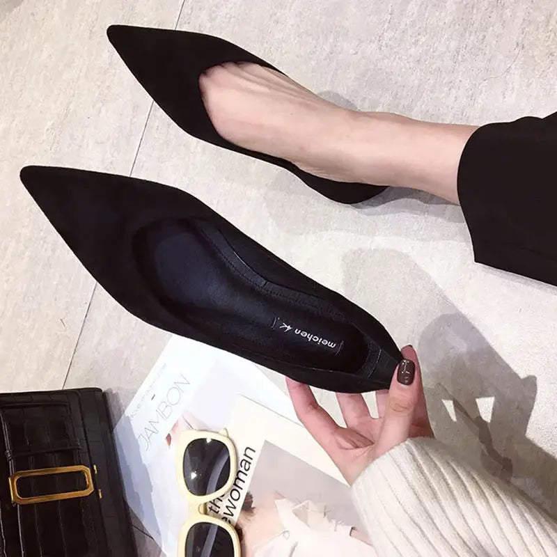 Spring Autumn Women Flats Pointed Toe New 2021 Plaid Ballet Flats Woman Shoes Solid Color Boat Shoes zapatos mujer Single Shoes