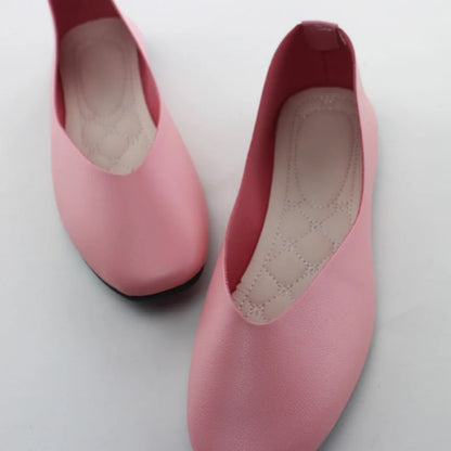 PU Leather Candy Color Ladies Flat Shoes Women Ballet Flats Point Toe Loafers Shoes Woman Retro Zapatos Mujer Big Size42 WSH2442
