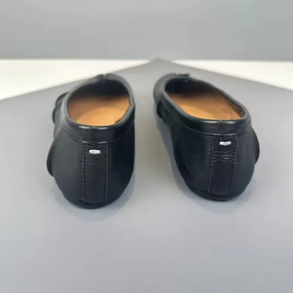 Split Toe Women Ballet Flats Fashion Tabi Shoes Casual Slip-on Loafers Ladies Pleated Leather Espadrilles Zapatillas Mujer