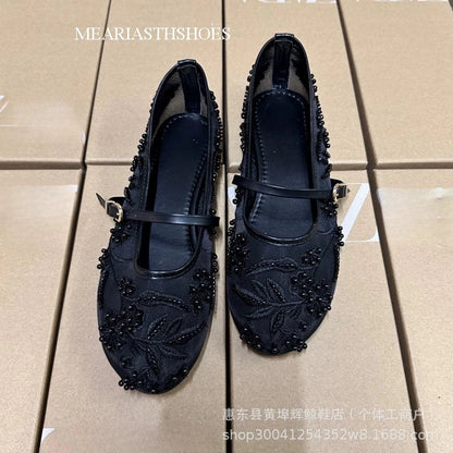 Original Shoes Ballet Flats Stylish suede leather Women's Mary Jane Ballet Shoes Laofers Casual Soft Leather Comfortable Flat