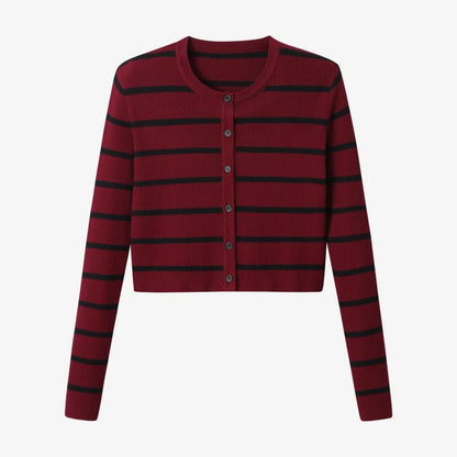AS AW25 stripe knitting cardigan + sleeveless patch dress maxi matching set for woman clothing