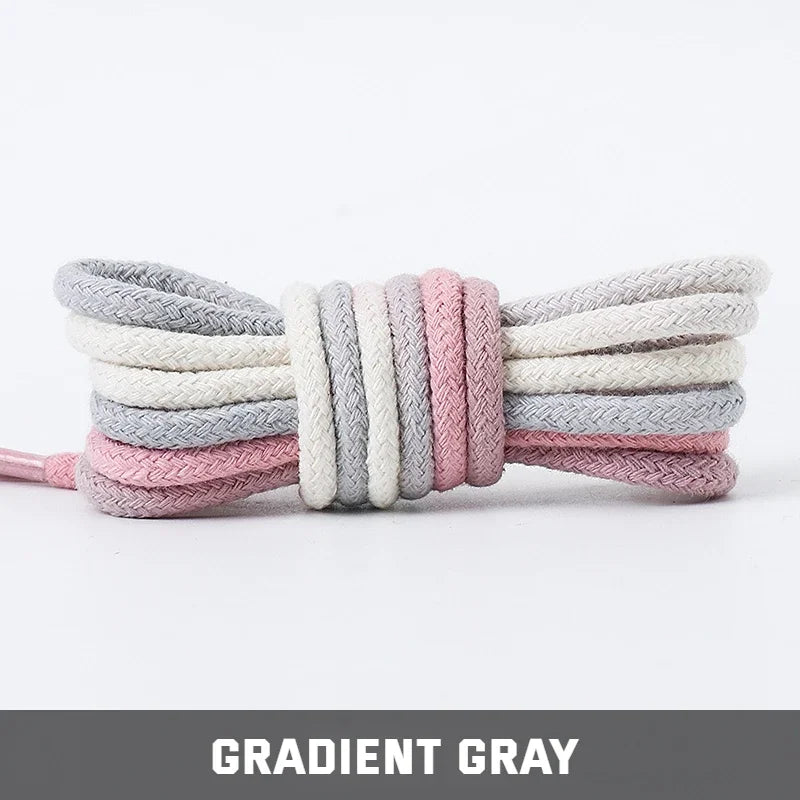 1Pair Colorful Round Shoelaces Rainbow Cotton Shoelace Running Sneakers Laces 80/100/120/140/160CM Shoe laces Shoes Accessories