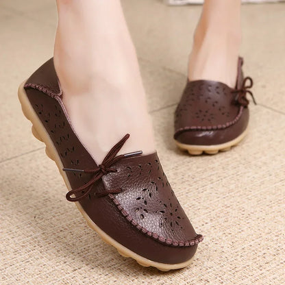 Women Shoes Leather Ballet Flats Zapatos Mujeres 2026 Trend Loafers Women's Summer Shoes Casual Flats Breather Summer Footwear