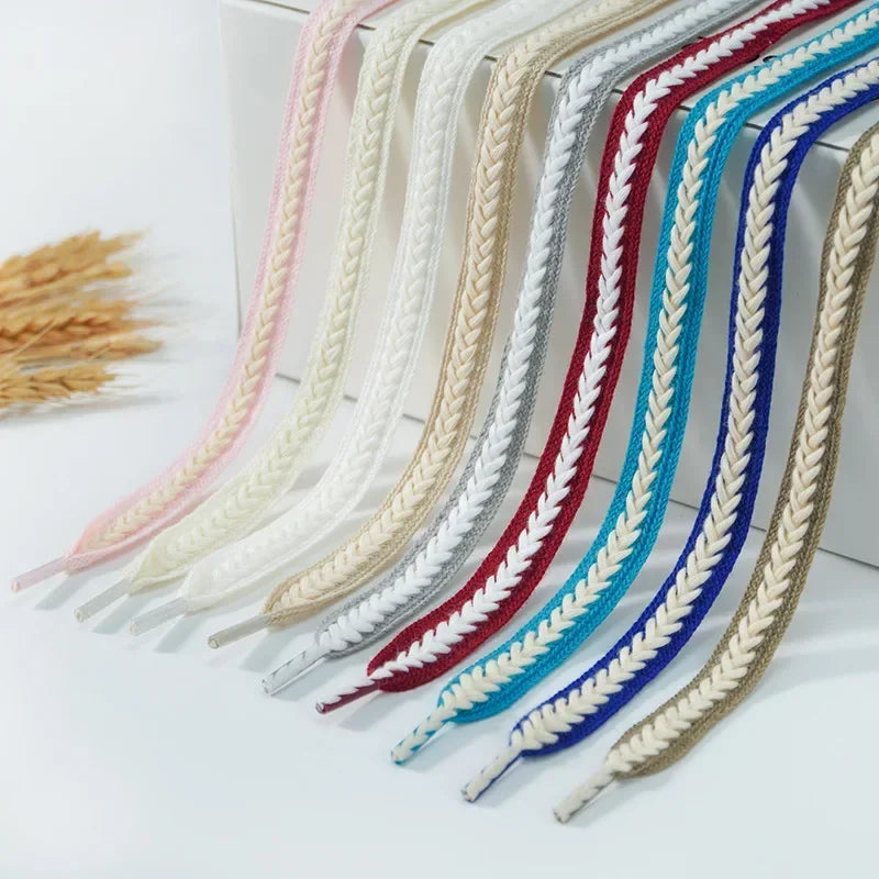 Sneakers Flat Shoelace Fashion Wheat Shoelaces 1.5cm Widen Brand Cotton Laces for Shoes 100/120/140/160CM Shoestrings 1Pair