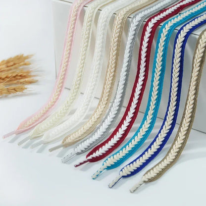 Sneakers Flat Shoelace Fashion Wheat Shoelaces 1.5cm Widen Brand Cotton Laces for Shoes 100/120/140/160CM Shoestrings 1Pair