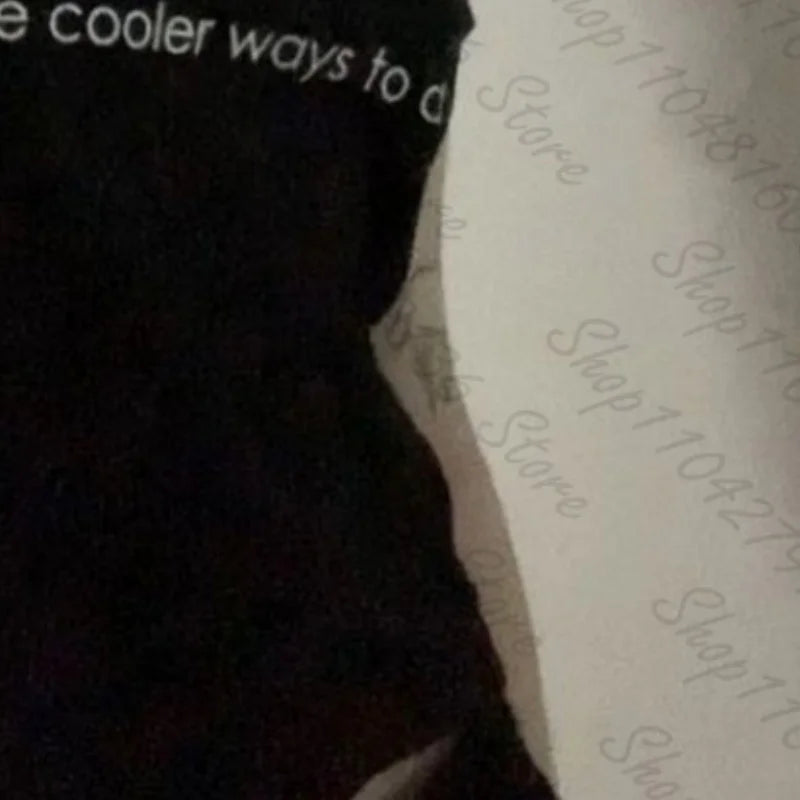Y2k Style Goth Letter Print Vintage Street Women Grunge T-shirt Clothes Aesthetic 2000s Tops Cute Emo Girl Crop Slim Baby Tee