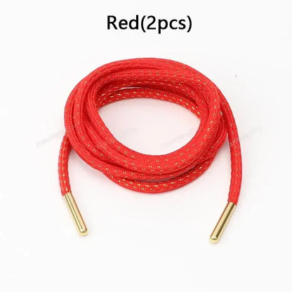 1Pair Round Shoelaces Sneakers Shoelace Quality Metal Head Rope Laces for Shoes Diameter 0.45cm 100/120/140/160cm Shoestrings