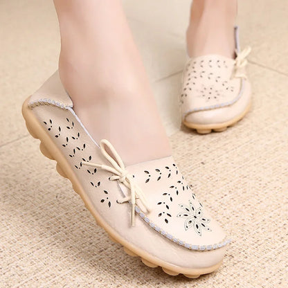 Women Shoes Leather Ballet Flats Zapatos Mujeres 2026 Trend Loafers Women's Summer Shoes Casual Flats Breather Summer Footwear
