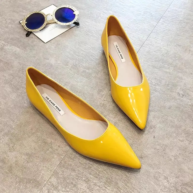 Spring Autumn Women Flats Pointed Toe New 2021 Plaid Ballet Flats Woman Shoes Solid Color Boat Shoes zapatos mujer Single Shoes