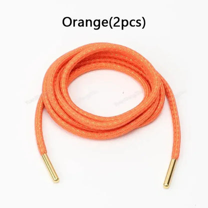 1Pair Round Shoelaces Sneakers Shoelace Quality Metal Head Rope Laces for Shoes Diameter 0.45cm 100/120/140/160cm Shoestrings