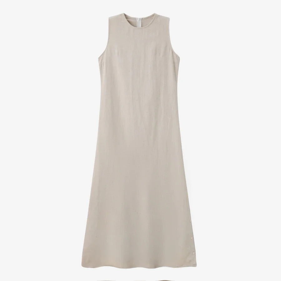 AS 2025 linen shirt + dress matching  set high quality nature linen with Breathable fabric