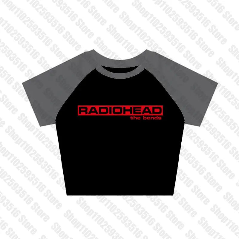 Crop Top Emo Girl Gothic Letter Print Cute Black Baby Tee Punk Streetwear Vintage Grunge T-Shirt Y2k Clothes Summer Women's Slim
