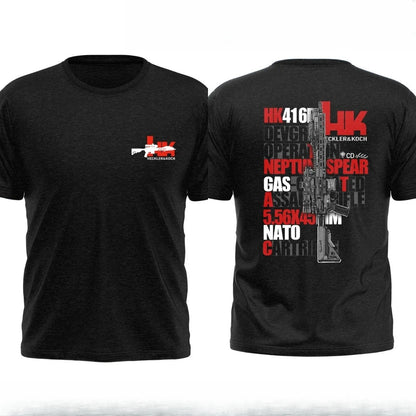 HK416D Tactical Army Fan Club Outdoor Training Competition Women Men T-shirt Pure Cotton Original Loose Oversized Tee Crew Neck