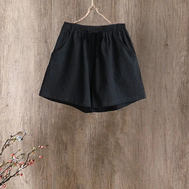 Women's Loose Cotton Linen Pants High Waist Nine Points Slimming Casual Harlan Pants Breathable Thin Linen Material