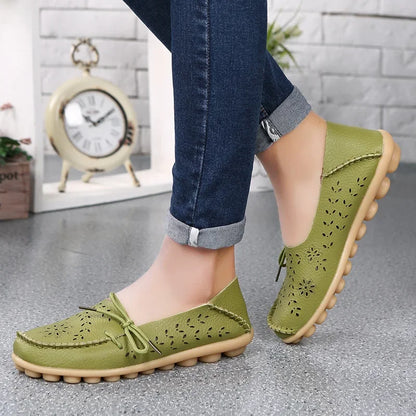 Women Shoes Leather Ballet Flats Zapatos Mujeres 2026 Trend Loafers Women's Summer Shoes Casual Flats Breather Summer Footwear
