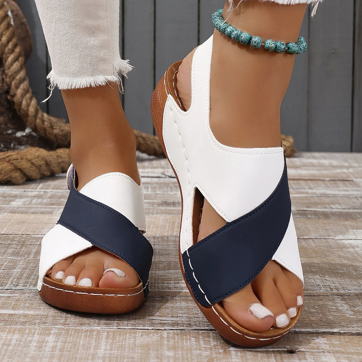 Summer Shoes Women Sandals Plus Size Walking Shoes Casual Women Shoe Wedge Sandals Ladies Party Female Footwear Women Sandal