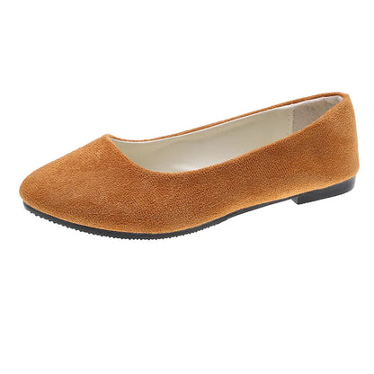 Slip On Women Flats Shoes Candy Color Pointed Toe Female Loafers Large Size Shoes Woman Spring Flock Ladies Ballet Flats WSH2214