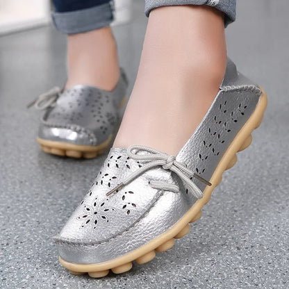 Women Shoes Leather Ballet Flats Zapatos Mujeres 2026 Trend Loafers Women's Summer Shoes Casual Flats Breather Summer Footwear