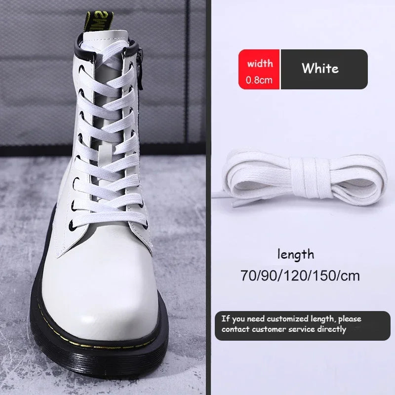 1Pair Quality Flat Waterproof Shoe laces Waxed Cotton Shoelaces Unisex Boots Casual Sneakers Shoelace Leather Laces Shoes