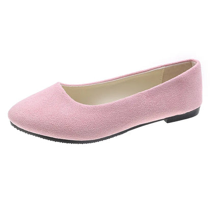 Slip On Women Flats Shoes Candy Color Pointed Toe Female Loafers Large Size Shoes Woman Spring Flock Ladies Ballet Flats WSH2214