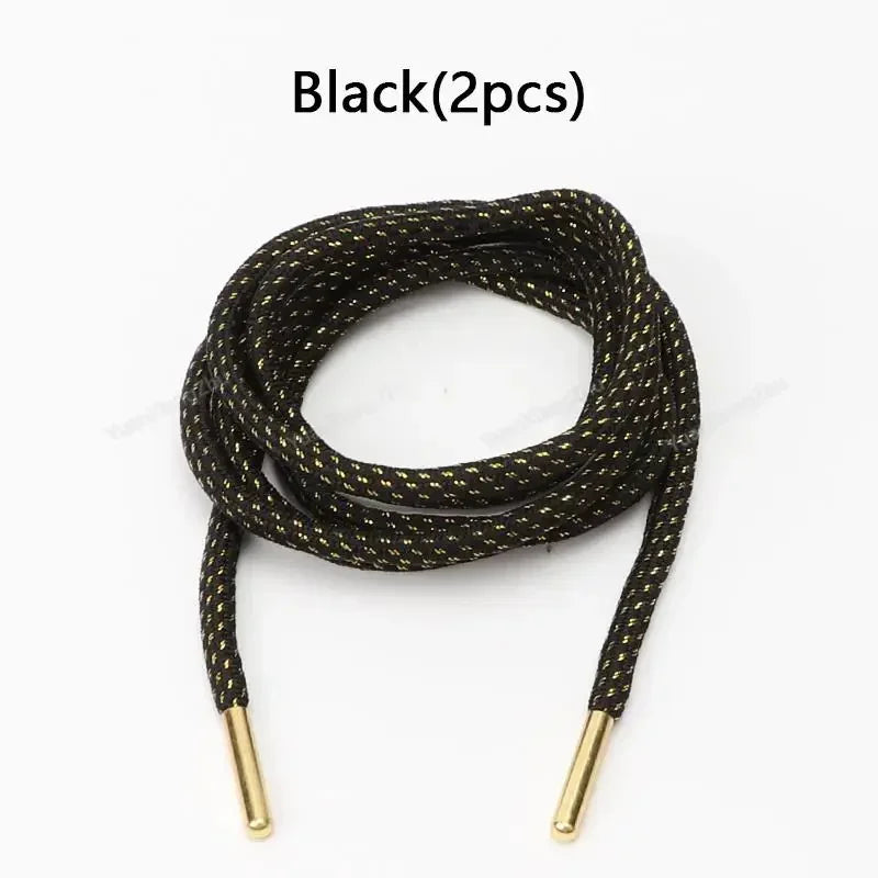 1Pair Round Shoelaces Sneakers Shoelace Quality Metal Head Rope Laces for Shoes Diameter 0.45cm 100/120/140/160cm Shoestrings