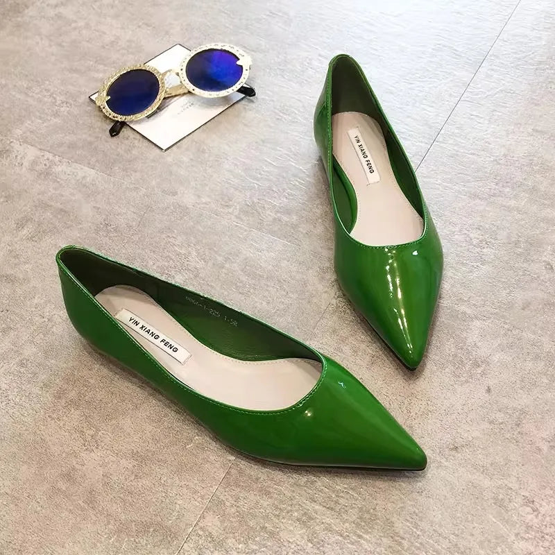 Spring Autumn Women Flats Pointed Toe New 2021 Plaid Ballet Flats Woman Shoes Solid Color Boat Shoes zapatos mujer Single Shoes