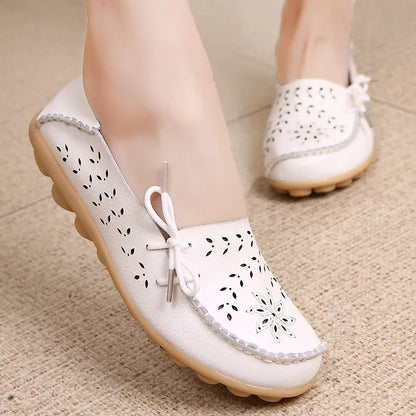 Women Shoes Leather Ballet Flats Zapatos Mujeres 2026 Trend Loafers Women's Summer Shoes Casual Flats Breather Summer Footwear