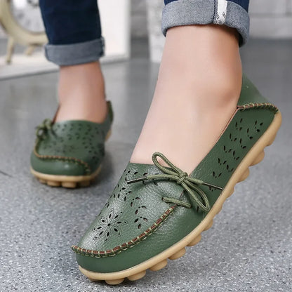 Women Shoes Leather Ballet Flats Zapatos Mujeres 2026 Trend Loafers Women's Summer Shoes Casual Flats Breather Summer Footwear
