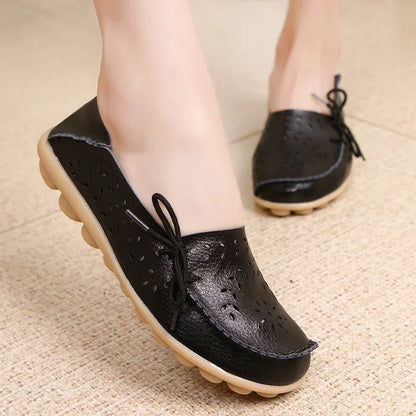 Women Shoes Leather Ballet Flats Zapatos Mujeres 2026 Trend Loafers Women's Summer Shoes Casual Flats Breather Summer Footwear