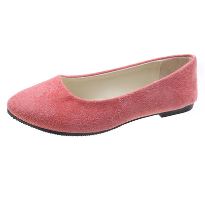 Slip On Women Flats Shoes Candy Color Pointed Toe Female Loafers Large Size Shoes Woman Spring Flock Ladies Ballet Flats WSH2214