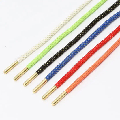 1Pair Round Shoelaces Sneakers Shoelace Quality Metal Head Rope Laces for Shoes Diameter 0.45cm 100/120/140/160cm Shoestrings