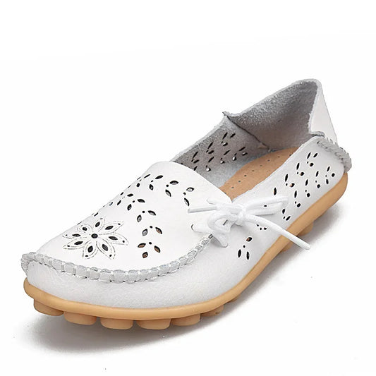 Women Shoes Leather Ballet Flats Zapatos Mujeres 2026 Trend Loafers Women's Summer Shoes Casual Flats Breather Summer Footwear