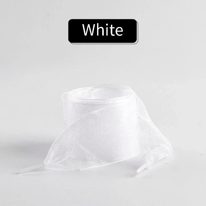 Fashion Chiffon Yarn Shoelaces 4cm Wider Flat Silk Shoelace Sneakers Rope Laces for Shoes  Shoes Accessories 100/120/140/160CM