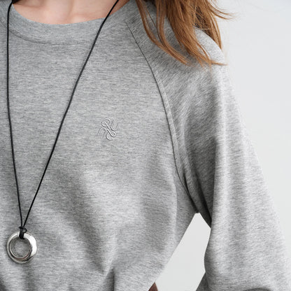 TOYOUTH Women Sweatshirt Dresses 2026 Spring New Cotton Loose Crew Neck Raglan Sleeve Casual Sporty Dress