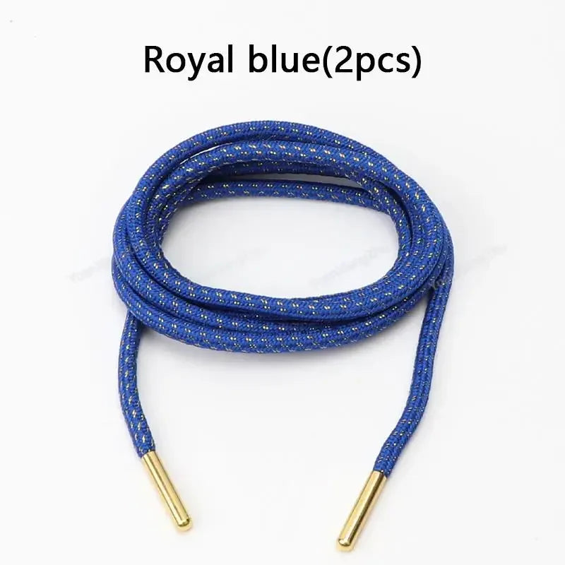 1Pair Round Shoelaces Sneakers Shoelace Quality Metal Head Rope Laces for Shoes Diameter 0.45cm 100/120/140/160cm Shoestrings