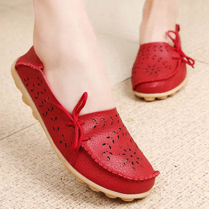Women Shoes Leather Ballet Flats Zapatos Mujeres 2026 Trend Loafers Women's Summer Shoes Casual Flats Breather Summer Footwear