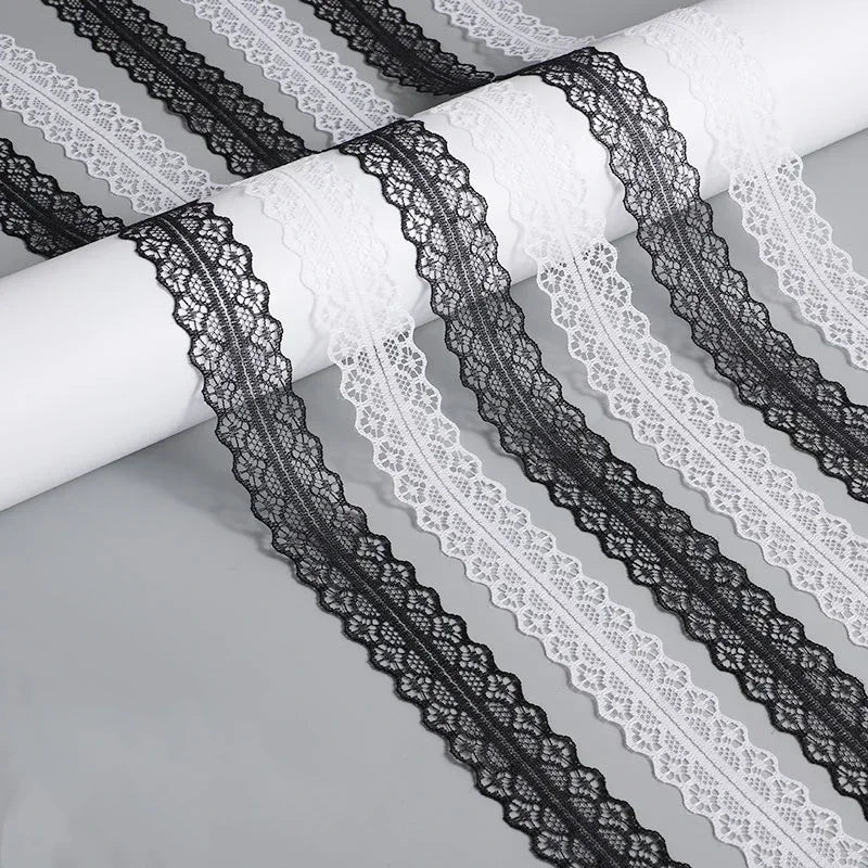 New 2.9CM Width Fancy Flat Shoelace Lace Braided Shoelaces Black White Silk Shoe Laces for Ballet Sneakers German Training Shoes