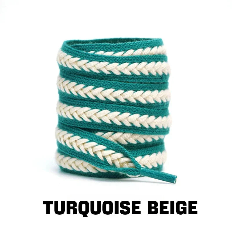 Sneakers Flat Shoelace Fashion Wheat Shoelaces 1.5cm Widen Brand Cotton Laces for Shoes 100/120/140/160CM Shoestrings 1Pair