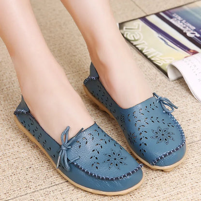 Women Shoes Leather Ballet Flats Zapatos Mujeres 2026 Trend Loafers Women's Summer Shoes Casual Flats Breather Summer Footwear
